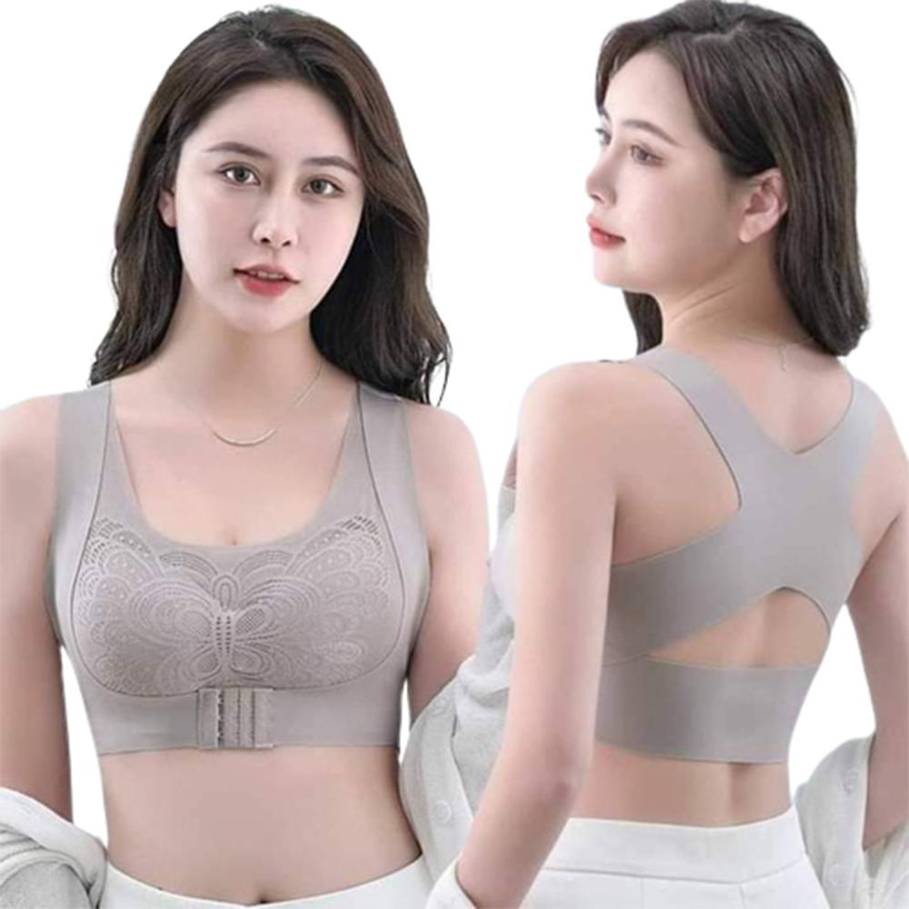 Cotton Cross Belt Foam Bra For Women Ash BR07
