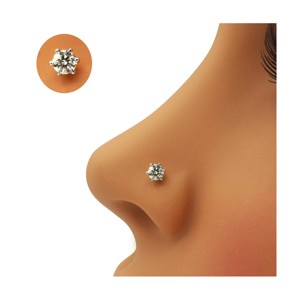 Single stone deals diamond nose pin