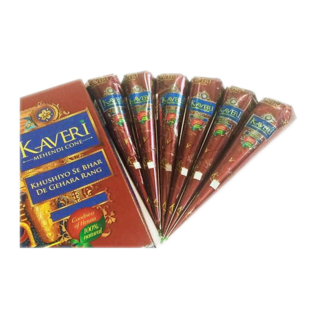 Kaveri Mehendi Henna Cone For Women - 6Pcs (Original)