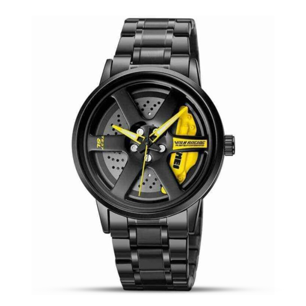 SKMEI 1787 Wheels Rolling Watch For Men - Black And Yellow