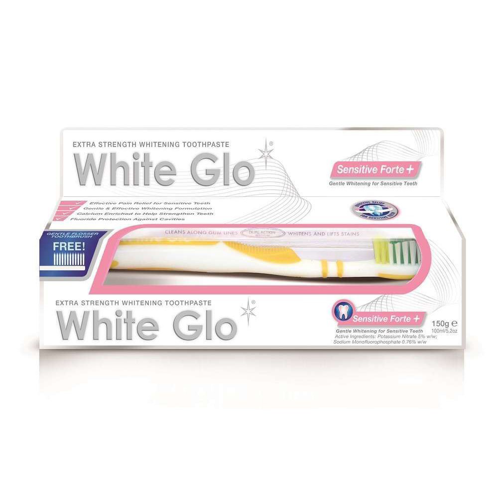 White Glo Sensitive Forte Toothpaste and Toothbrush - 100ml