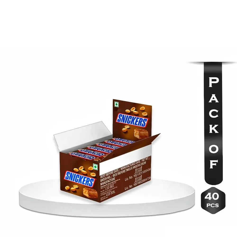 Pack of 40 Pcs Snickers Chocolate Bar - 12gm