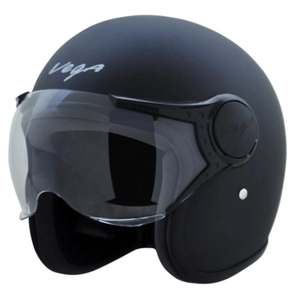 Vega Jeet Half Face Bike Helmet - Matt Black - L Size