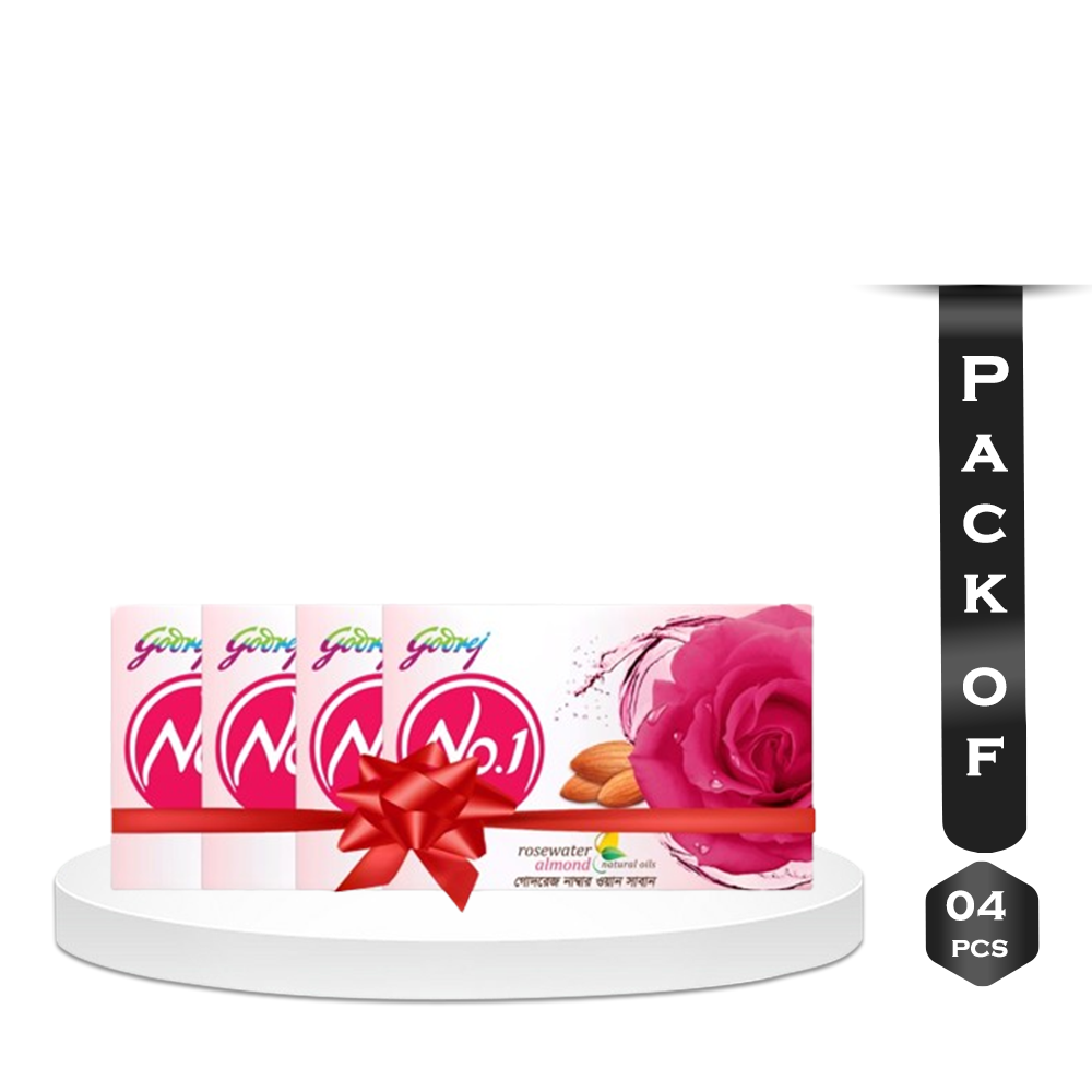 Pack of 4 Godrej No.1 Rose Soap - 300gm