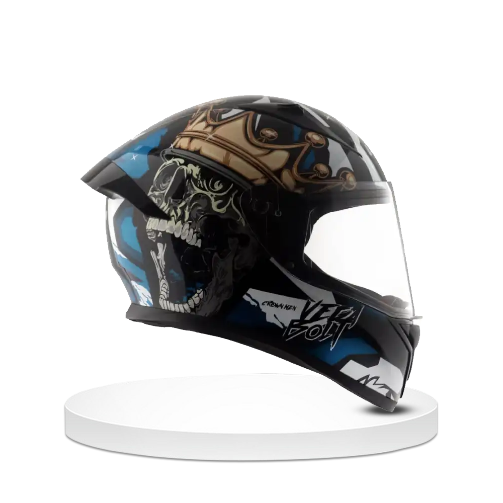 Vega Crown Full Face Bick Helmet - Blue and Black