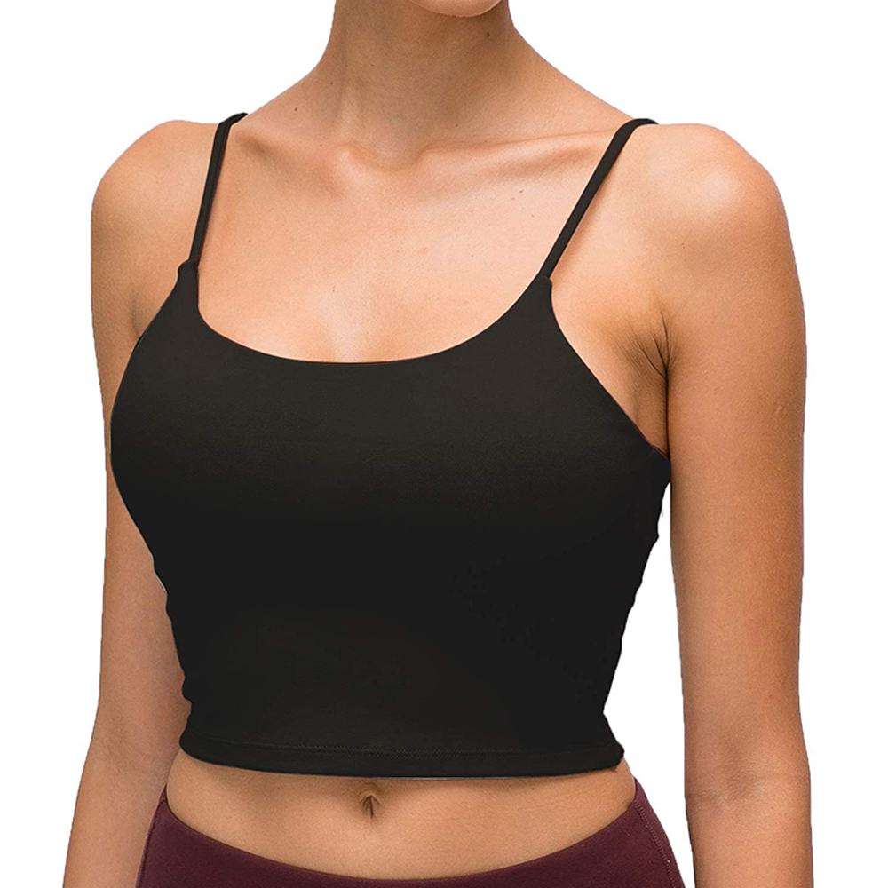Cotton Sleeveless Tank Tops for Women - Black - u3021