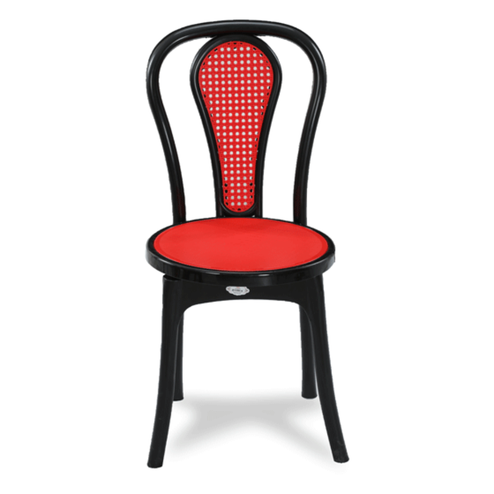 RFL Plastic Classic Solid Chair - Black and Red - 891005