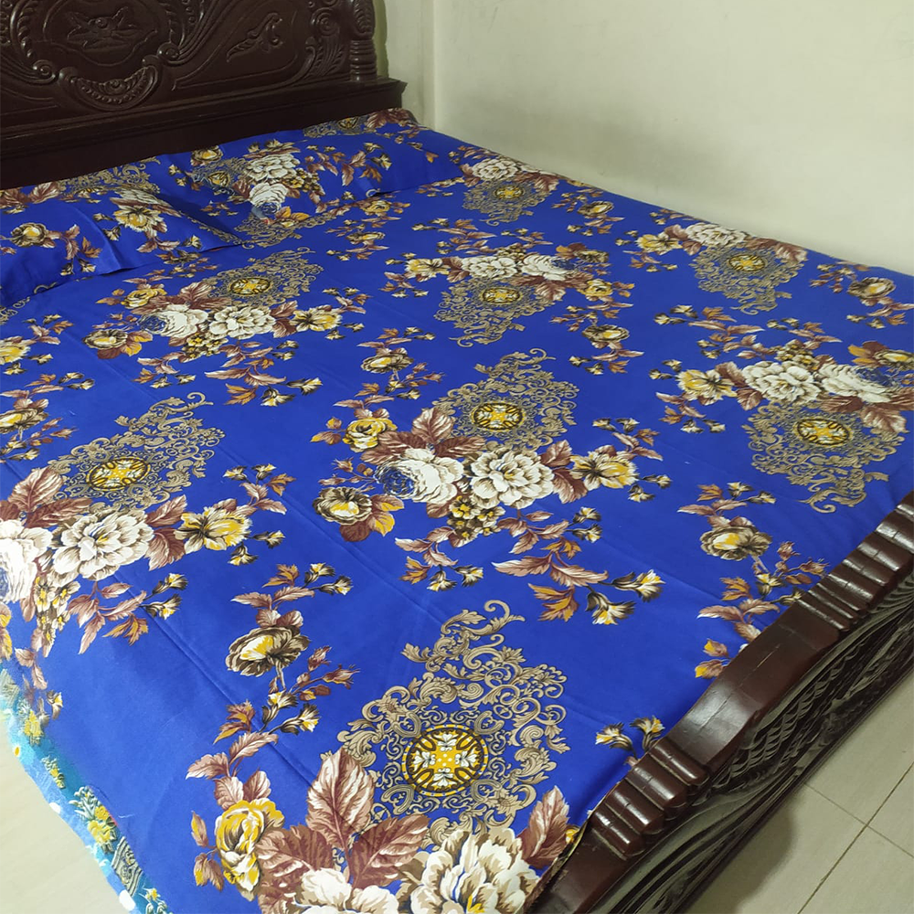 Twill Cotton King Size Double Bed Sheet Multicolor BT11