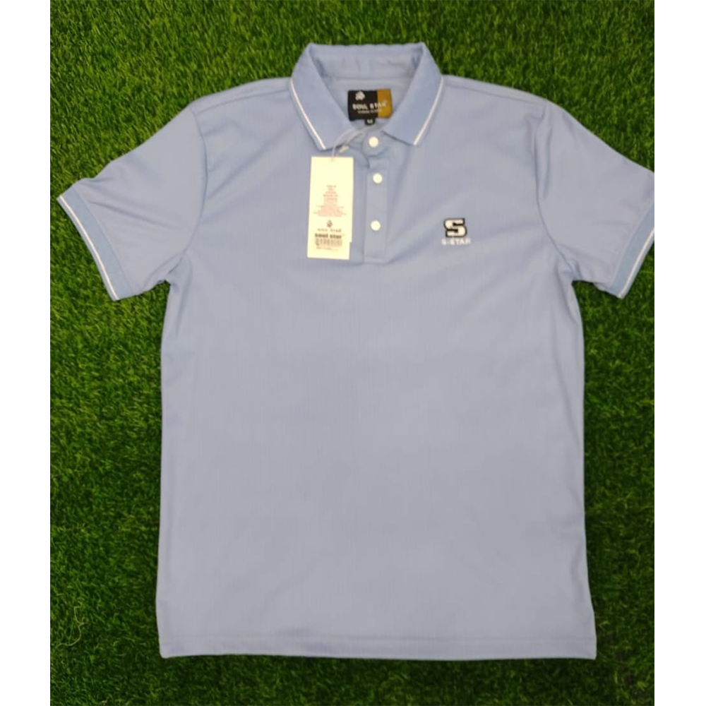 Cotton Polo T-Shirt For Men - Sky Blue