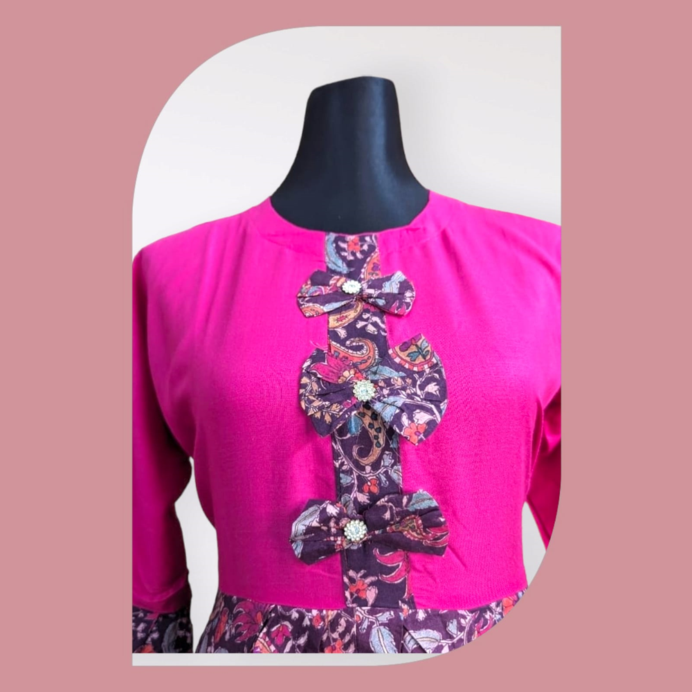 Cotton Kurti For Women - Pink