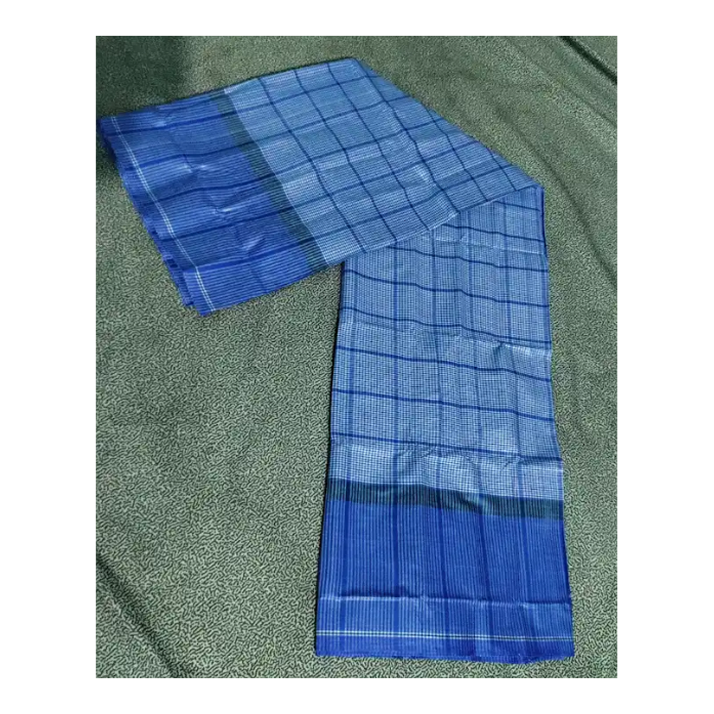 Soft Cotton Lungi For Men - Blue