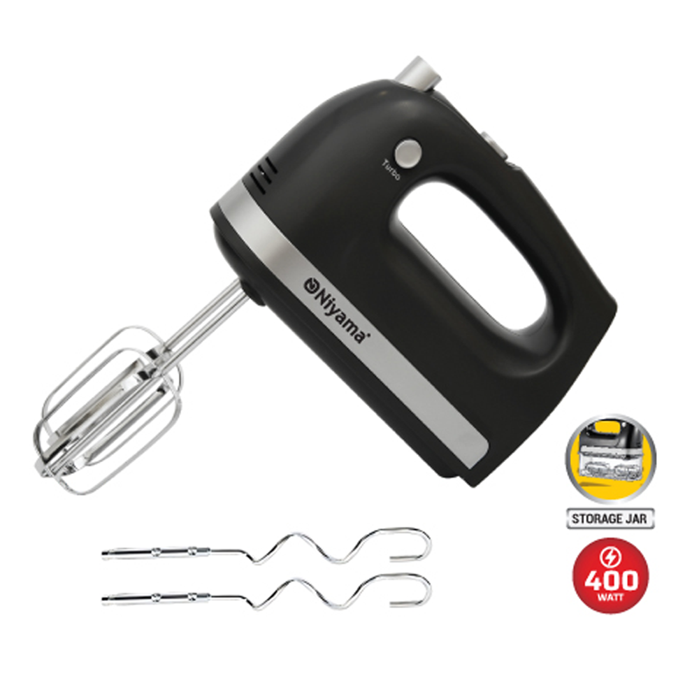 Niyama NEB-2501 Electric Egg Beater and Mixer - Black