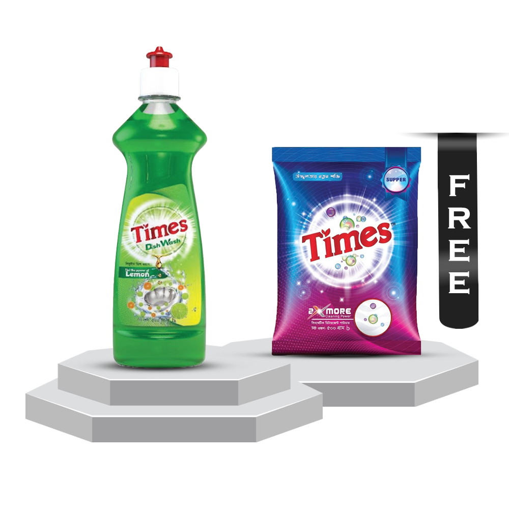 Times Dish Wash - 500ml With Times Supper Detergent Powder - 500gm Free