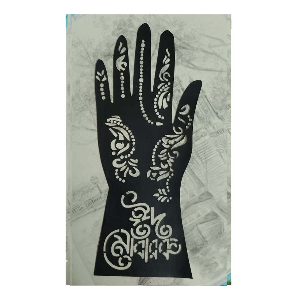 Mehedi Henna Hand Stencil Sticker For Women