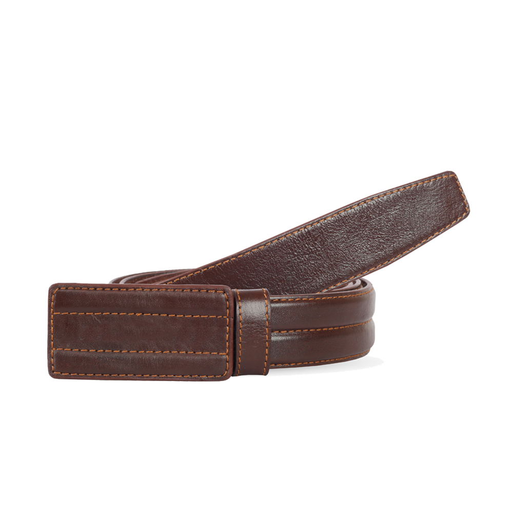 Leather Formal Belt for Men - Chocolate - PB-553