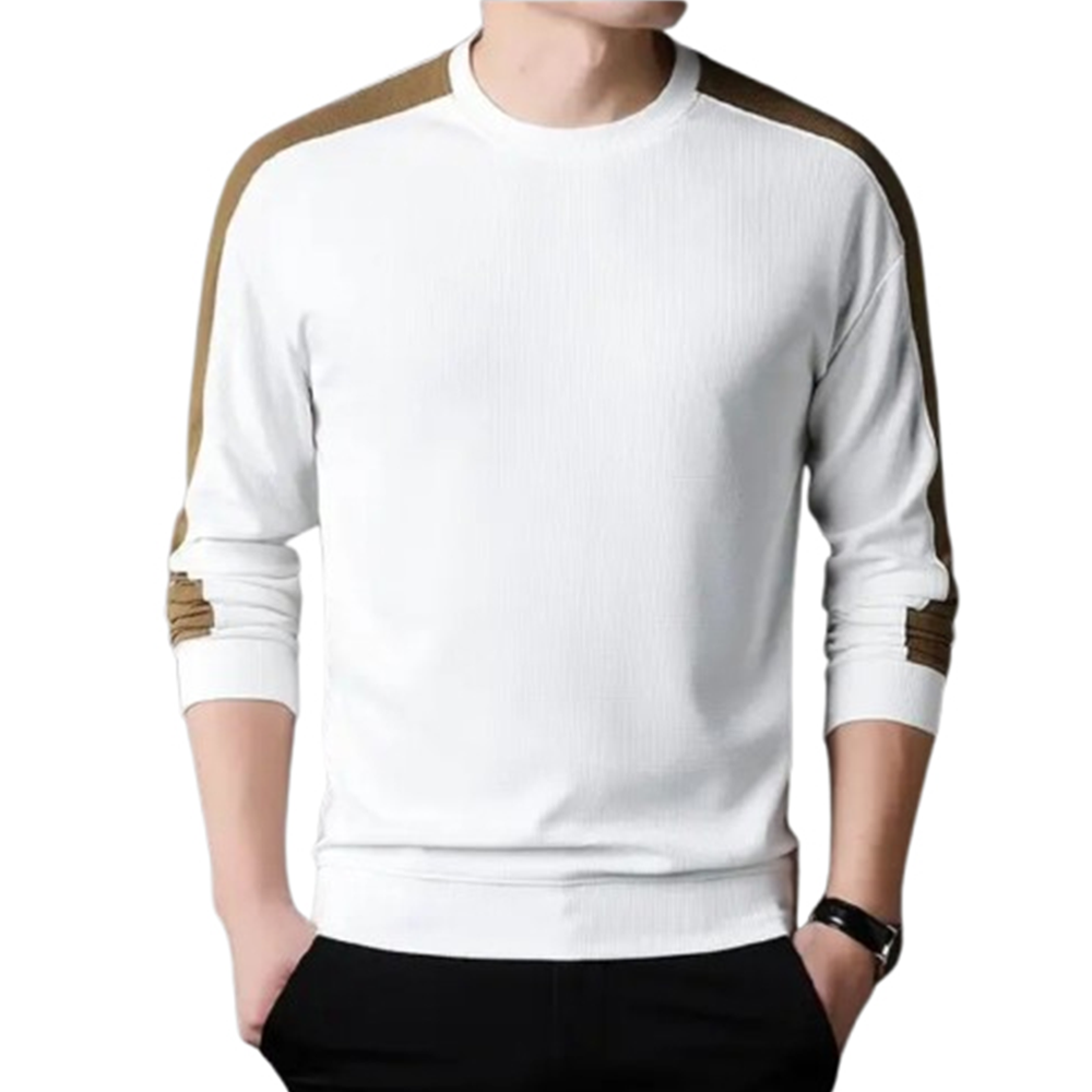 Cotton Full Sleeve Sweep Shirt For Men - White - SWT-59