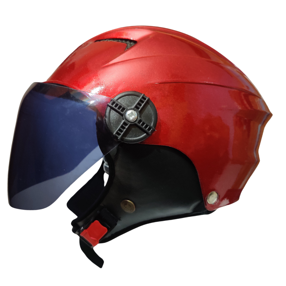 MIBK Dame Dude Open Face Helmet - Red and Black 