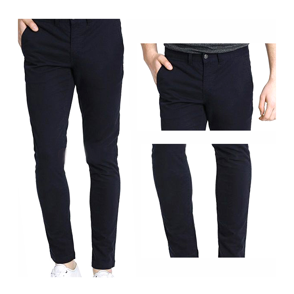 Cotton Chinos Gabardine Pant For Men - Deep Black - NZ-3179