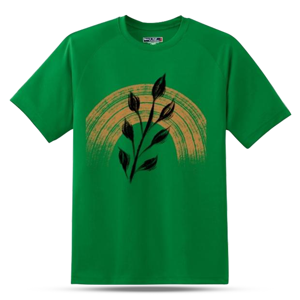 Cotton Round Neck Half Sleeve T-Shirt for Men - Green - W-GR-008