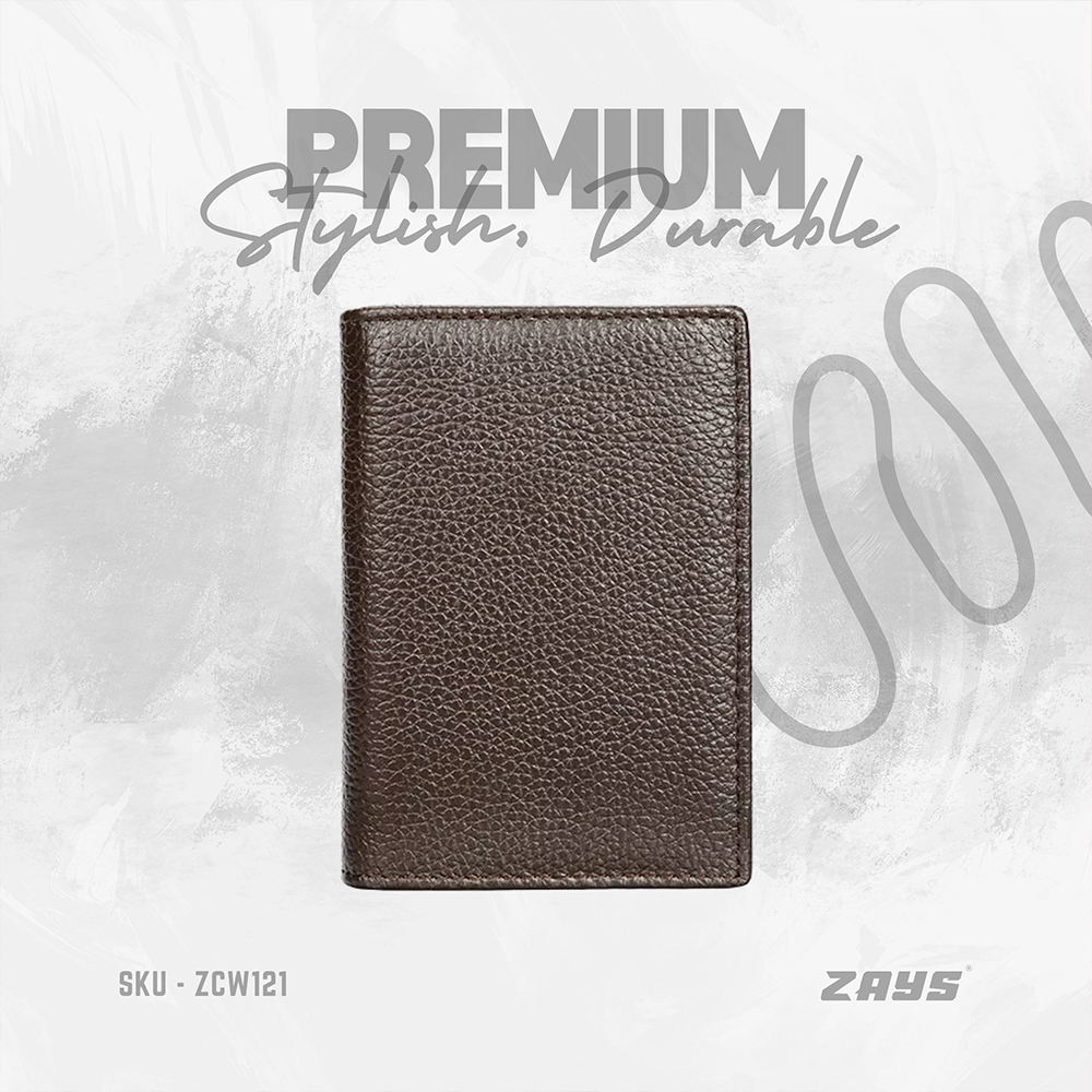 Zays Leather Handcrafted Mini Card Holder Wallet - Chocolate - ZCW121