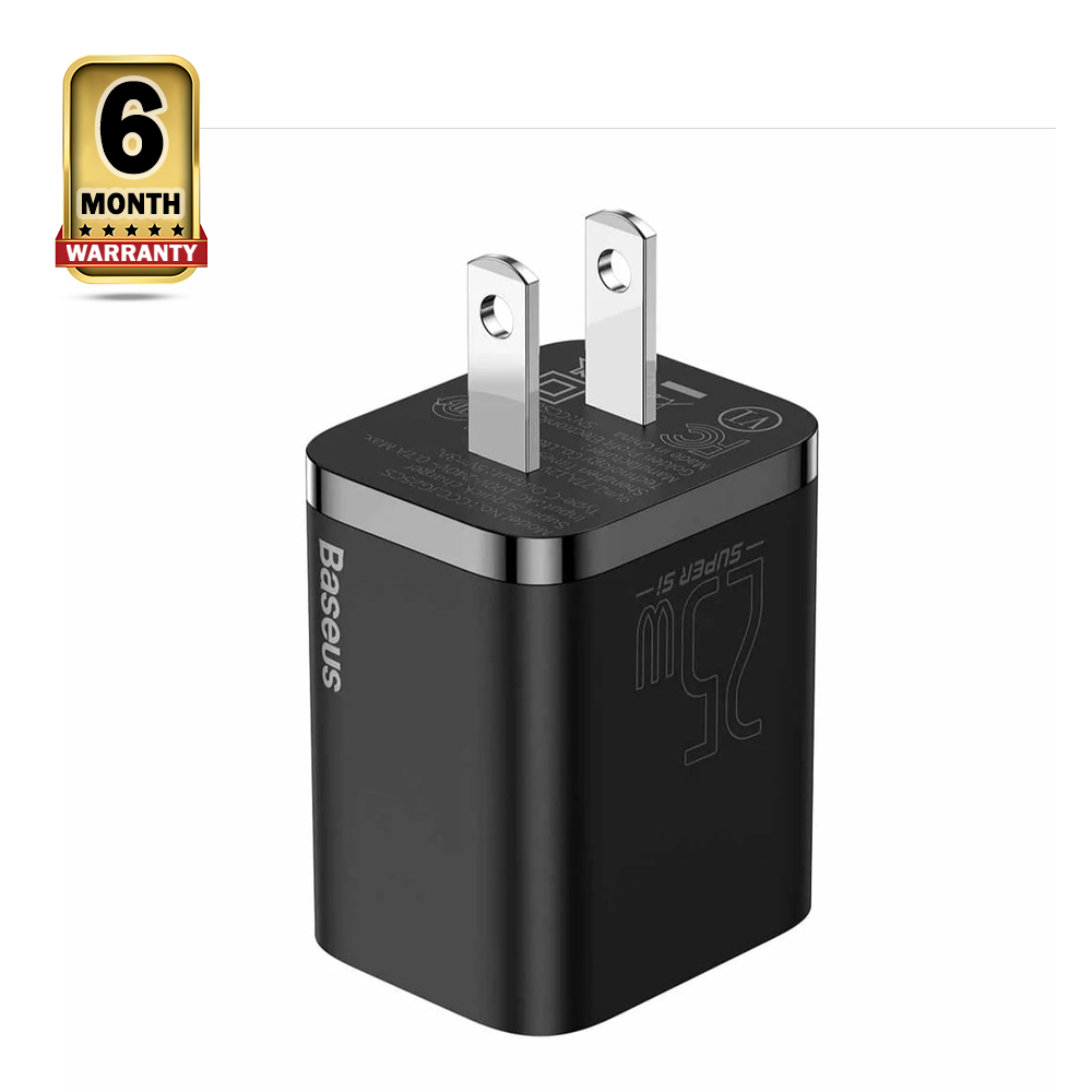 Baseus Super Si Type-C Quick Charger - 25W - Black - CCSP020202