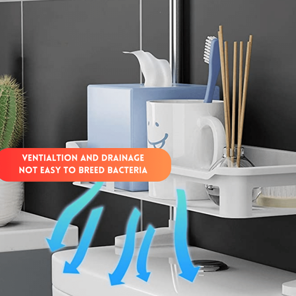 Plastic 3 Layer Storage Toilet Tank Top Organizer