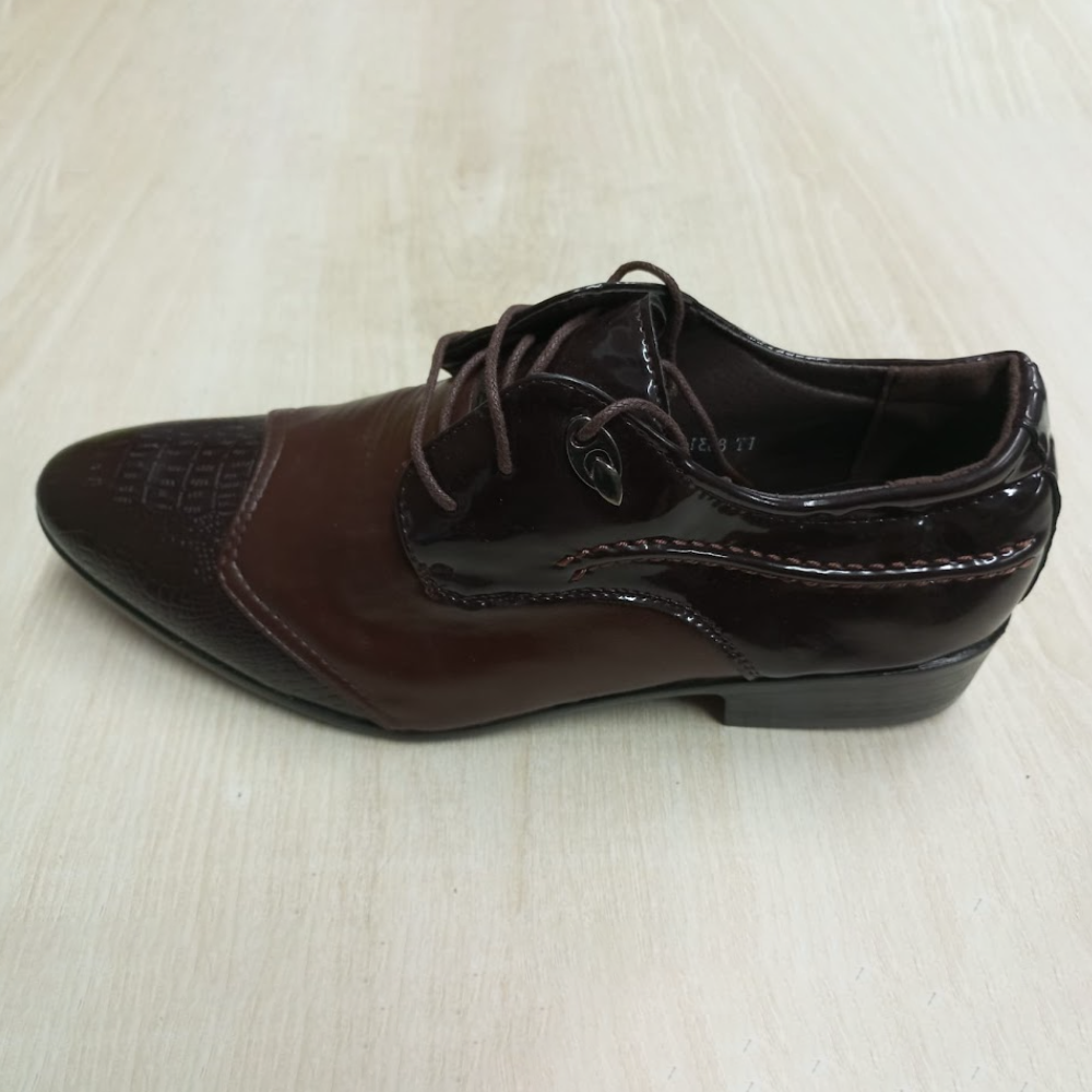 PU Leather Formal Shoes for Men - Coffee - F03