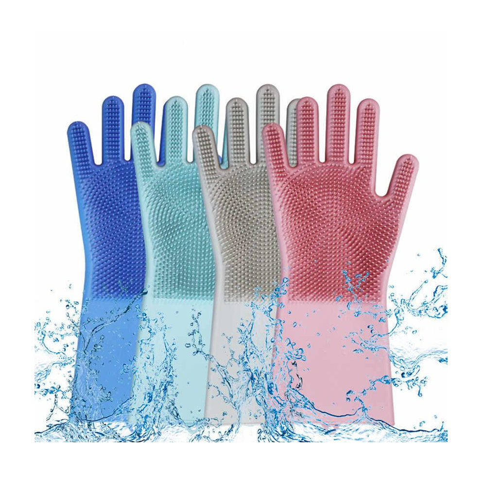 Silicone Dish Washing Kitchen Hand Gloves - 2 Pcs