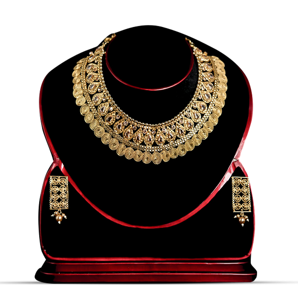 Alloy Necklace Set for Women - N10 - Golden