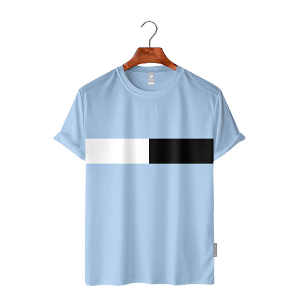 Cotton Half Sleeve T-Shirt For Men - Sky Blue - TS-04