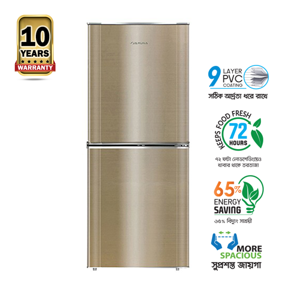 Jamuna JE2-F8JF Refrigerator - 268 Liter -Glossy Shining Copper Golden