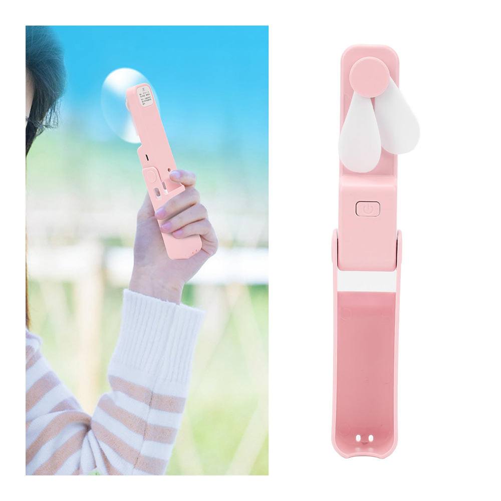 Rechargeable Foldable Mini Pocket Fan - Pink