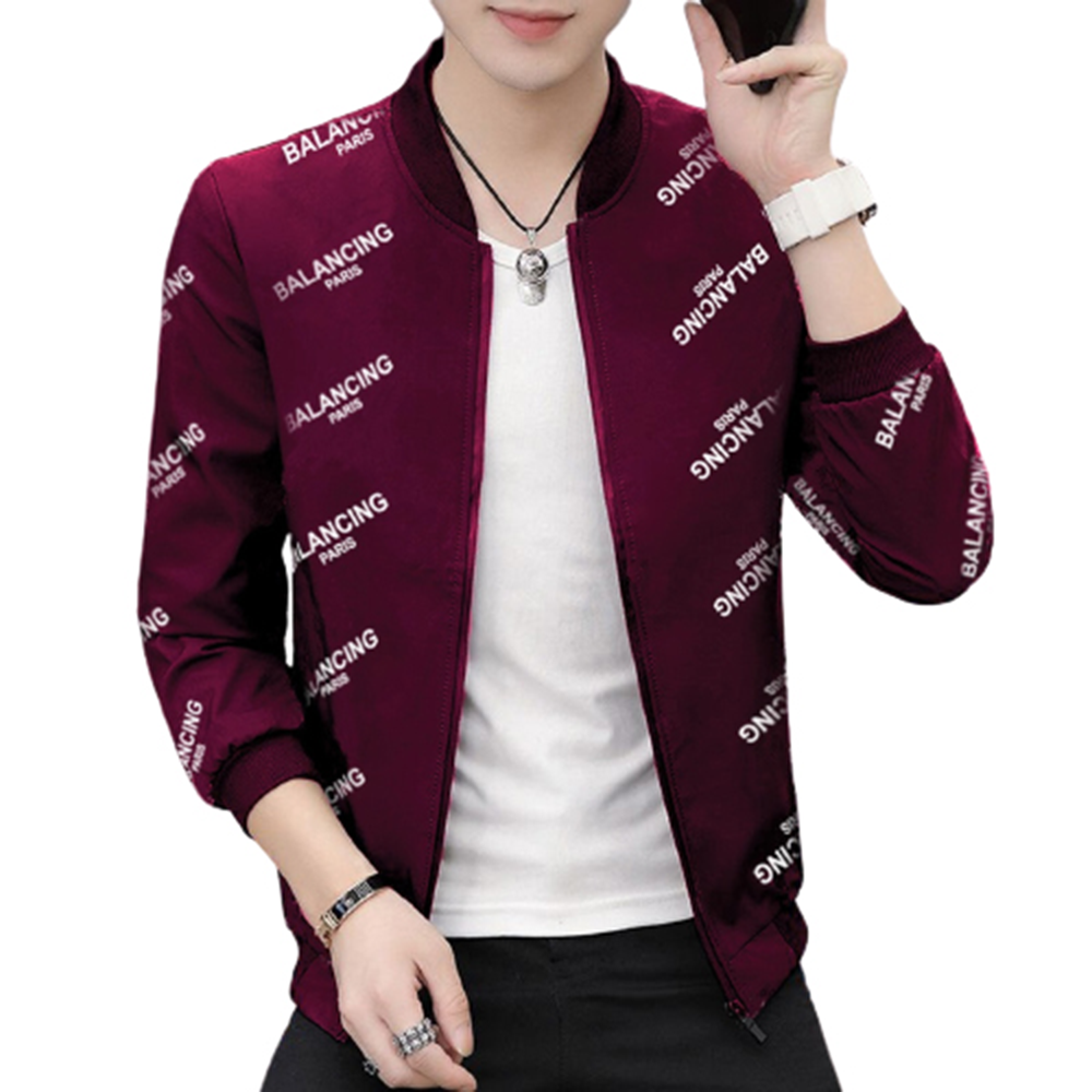 Micro Winter Double Part Jacket For Men - Maroon and White - J-77