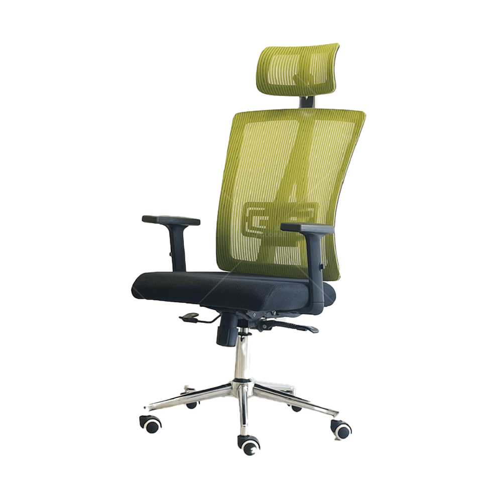 Fabric and Plastic Embody Executive Office Chair - Green and Black