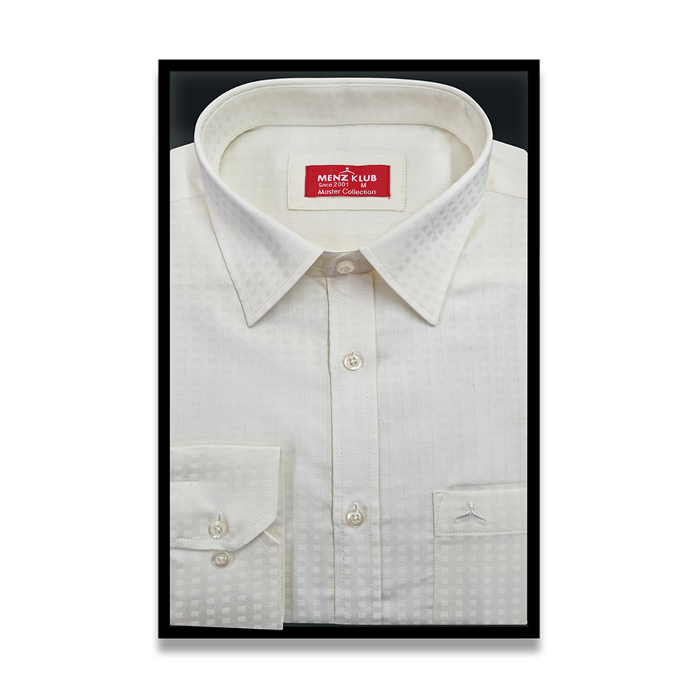 Menz Klub Cotton Shirt For Men - White - 1197
