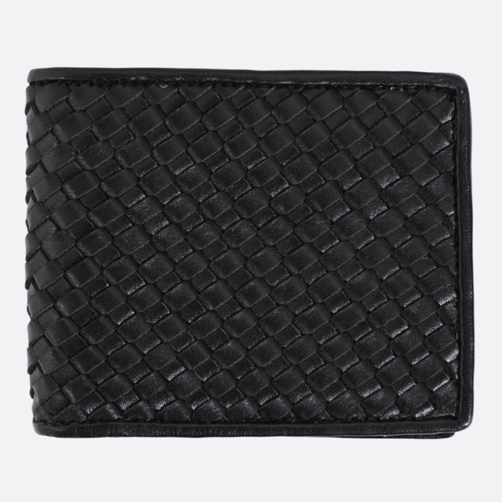 Zays Leather Bifold Short Wallet - Black - ZSW129