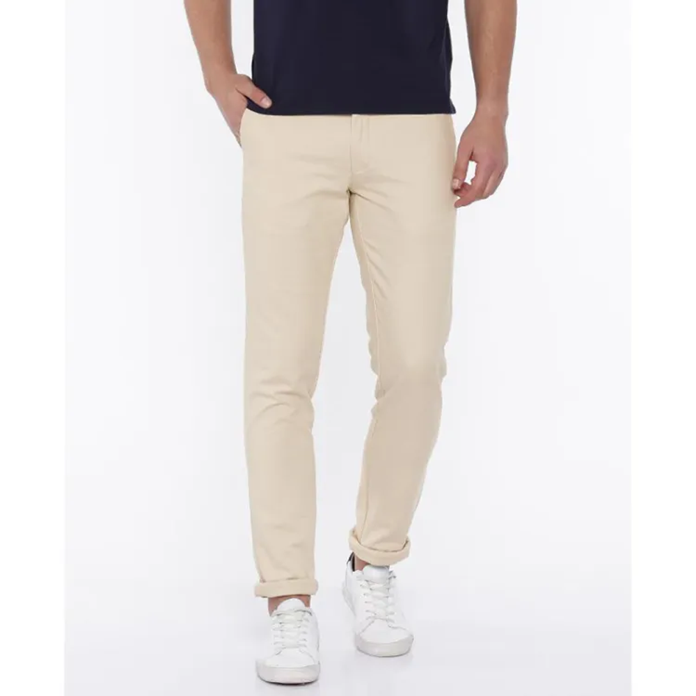 Twill Gabardine Pant For Men - Cream
