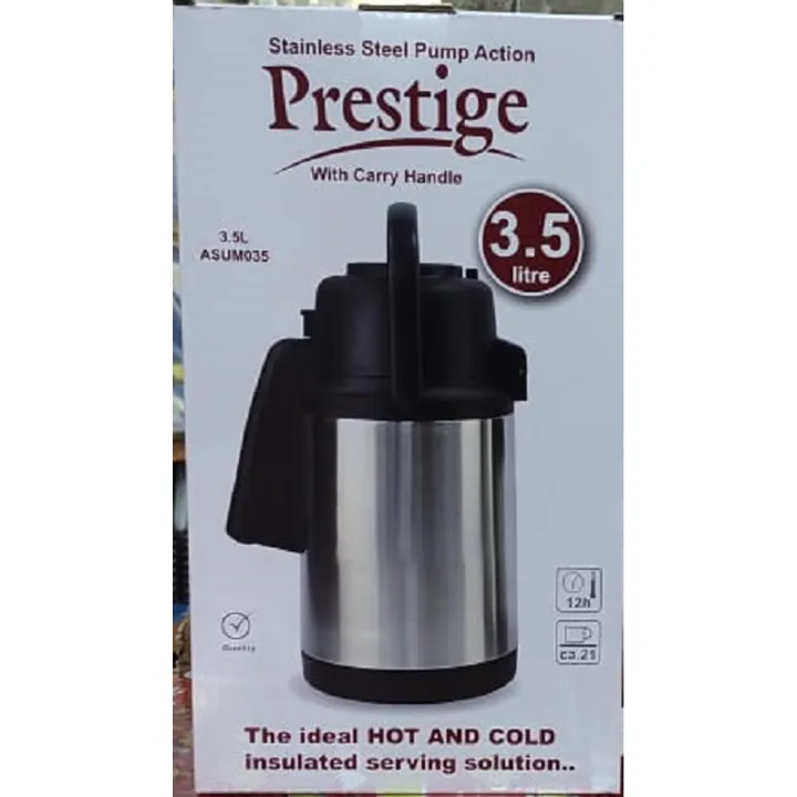 Prestige Stainless Steel Flask - 3.5 Liter - Silver