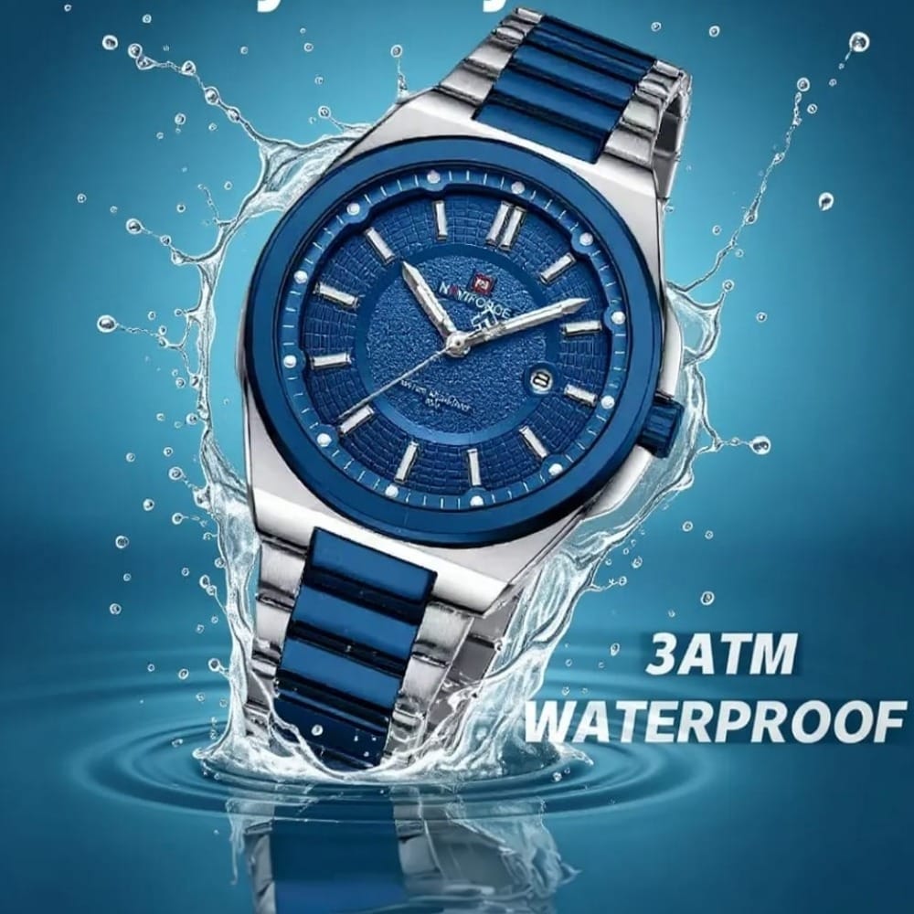 Naviforce NF9212 Stainless Steel Executive Edition Men’s Watch – Silver and Blue
