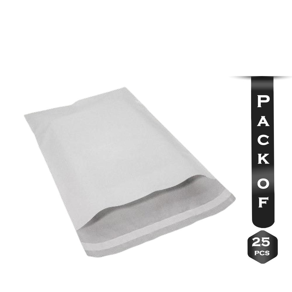 Pack Of 25 Pcs White Mailing Plastic Packet Self Adhesive 10/13 inch - SA000CRFT075