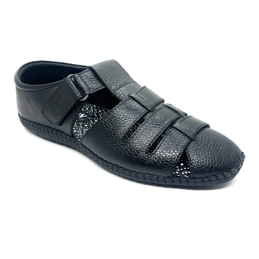 Leather Sandal for Men - Black - BW20542