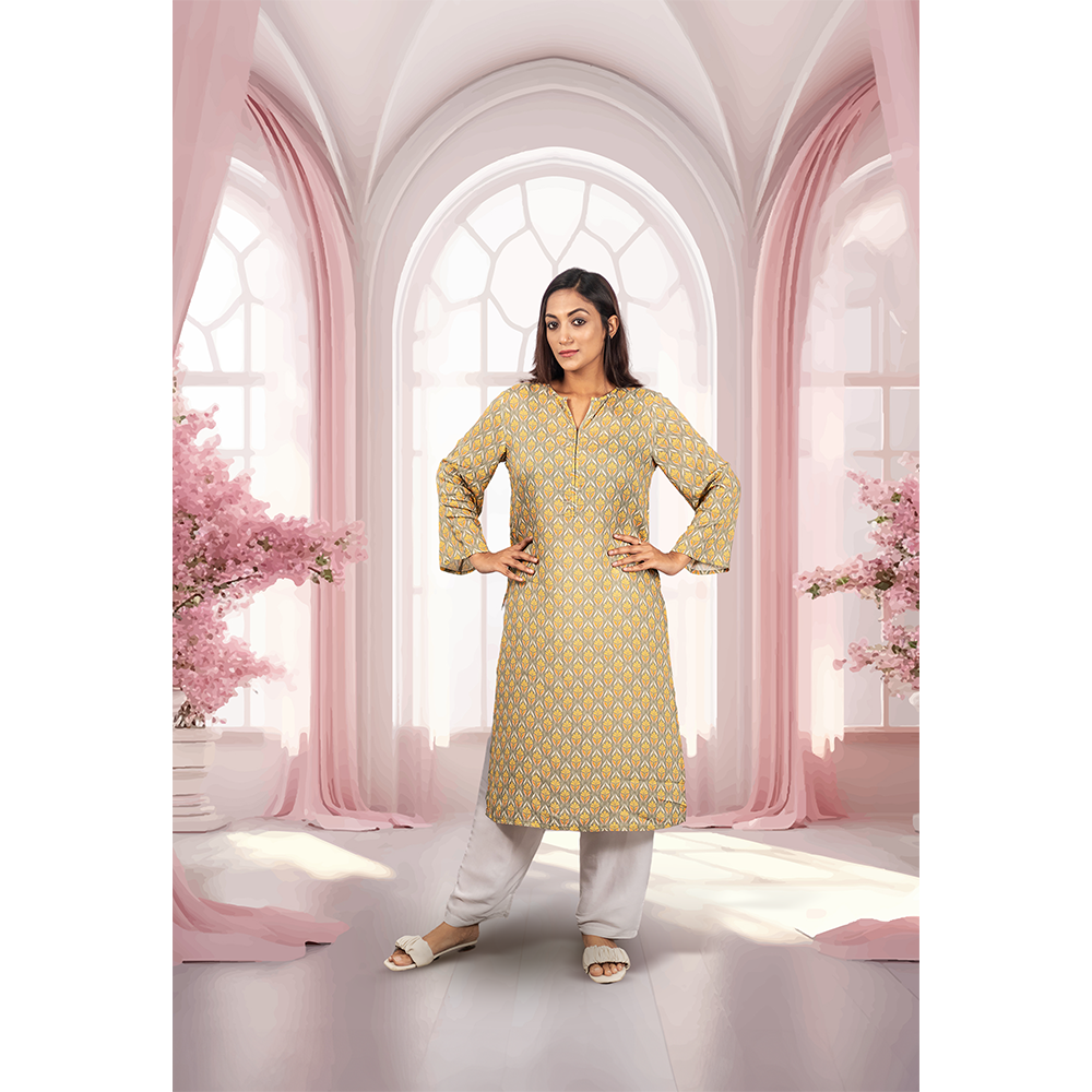 Viscose Printed Kurtis For Women - Master - ELV002