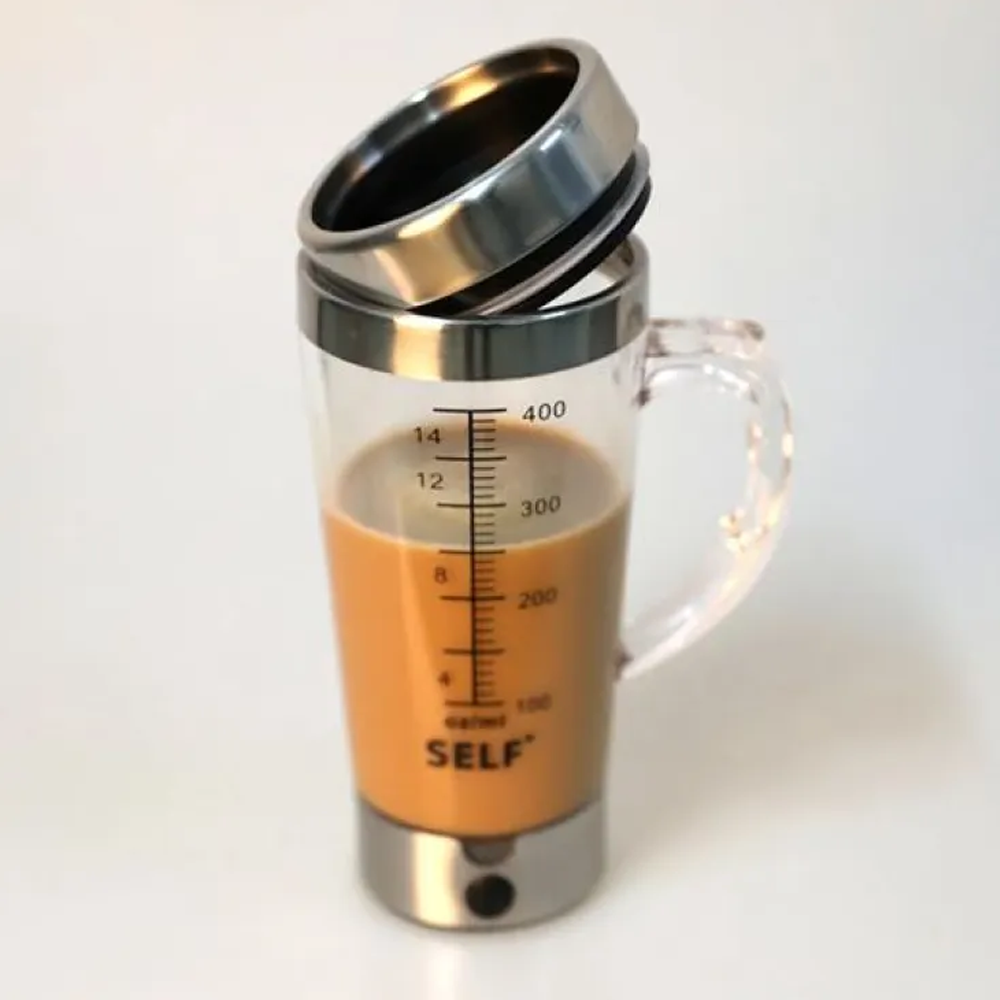Self Portable Electric Protein Shaker Mixer Stirring Coffee Mug - Transparent