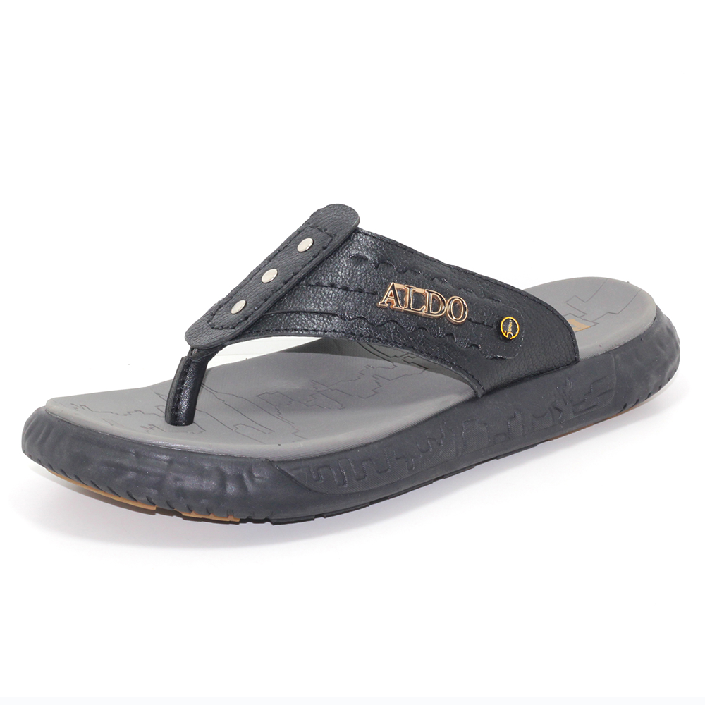 Leather Sandal Shoe For Men - Black	- MS 509