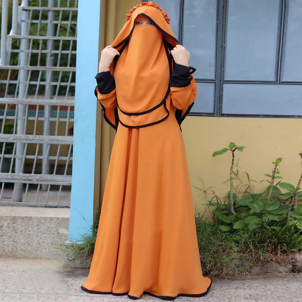 Dubai Cherry Mohuya 3 Sweets Hijab and Burqa Set for Women - Kathali - B_495