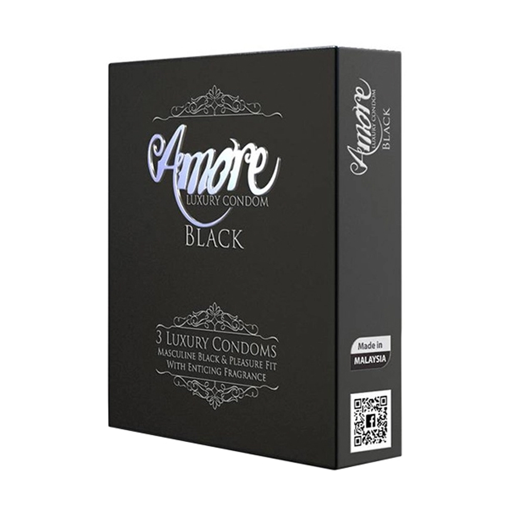 Amore Black Luxury Condom (3s X 1) 3 pieces (1 Pack)