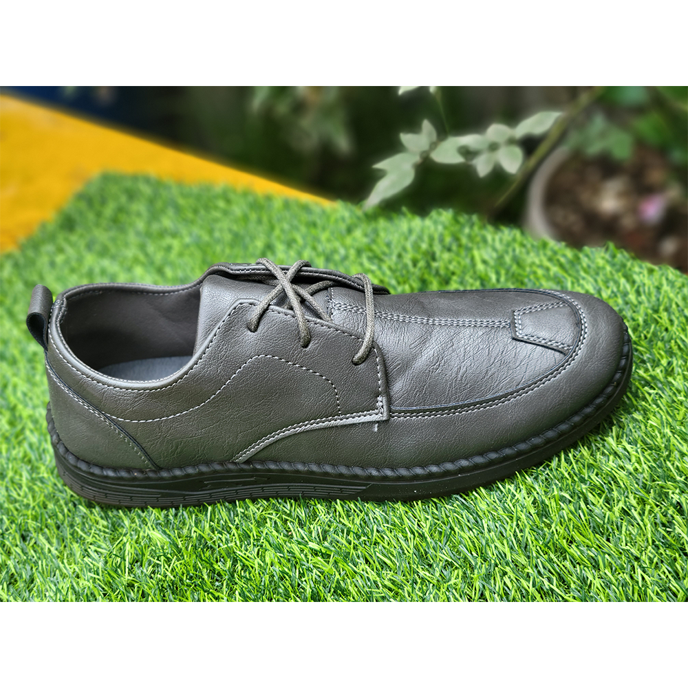 Leather Casual Shoes For Men - Dark Gray