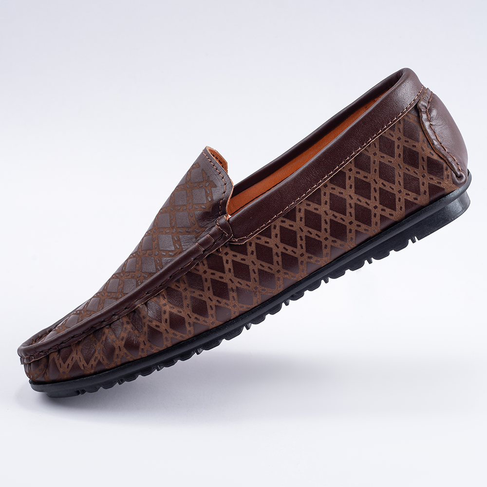 Reno Leather Loafer Shoes For Men - Chocolate - RL3066