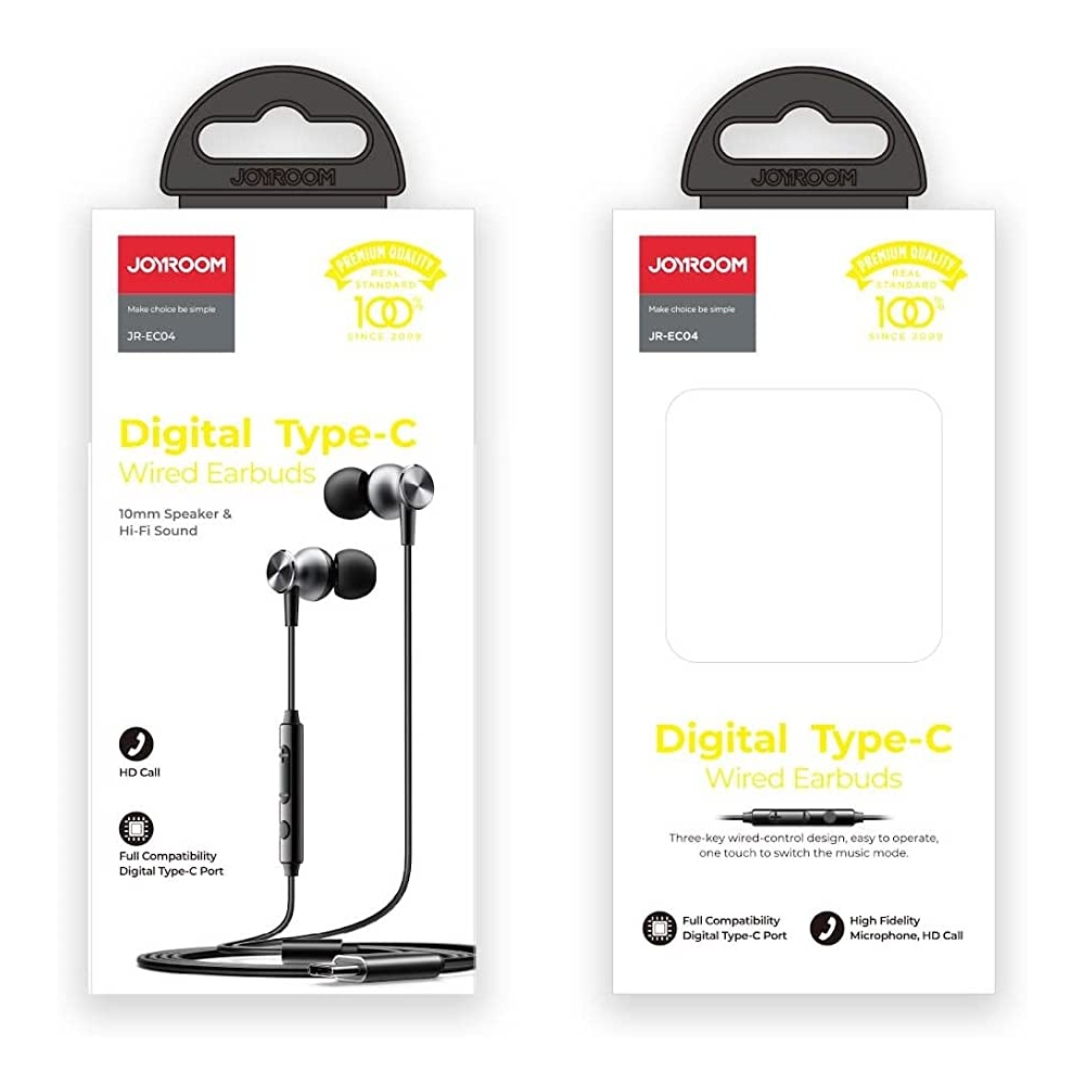 Joyroom JR-EC04 Powerfull Bass Type C Earphone - Black