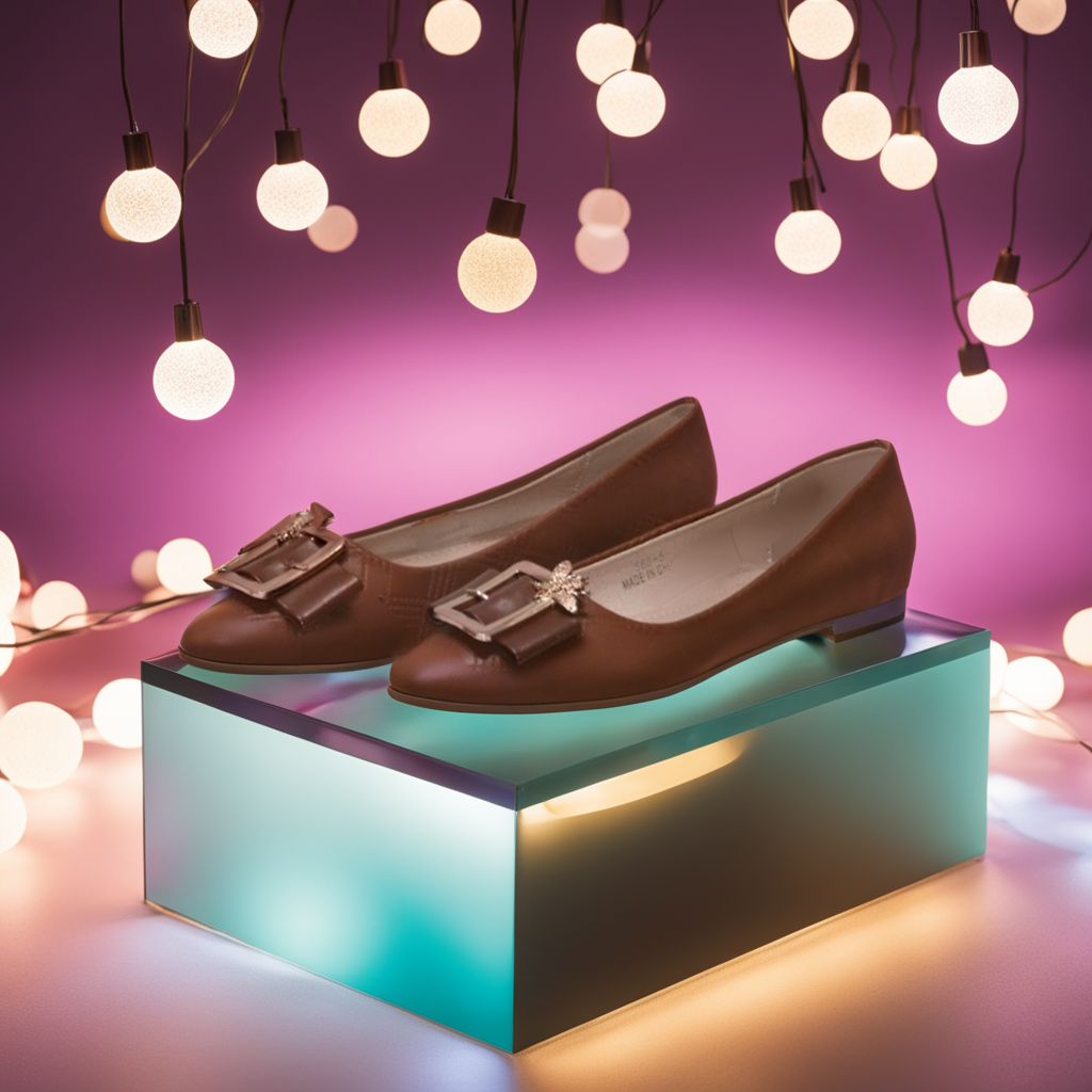 PU leather Flat Pump Shoe For Women - Brown - 568-5